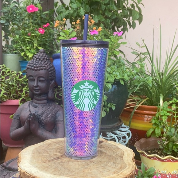New Starbucks Iriidescent Mermaid Sequin Venti Tumbler / Cold Cup - Picture 4 of 10